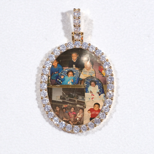 3D Oval Custom Picture Pendant