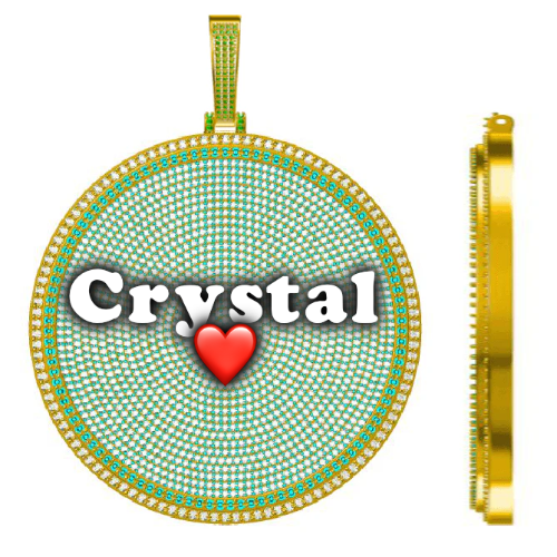 CUSTOM LETTER NECKLACE 3D BIG DISC