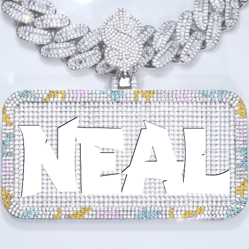 CUSTOM LETTER NECKLACE 3D COLORFUL SQUARE