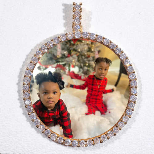 LARGE 3D CIRCLE CUSTOM PICTURE PENDANT