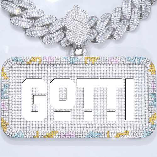 CUSTOM LETTER NECKLACE 3D COLORFUL SQUARE