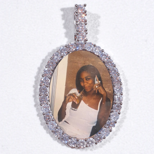 Large 3D Oval Custom Picture Pendant