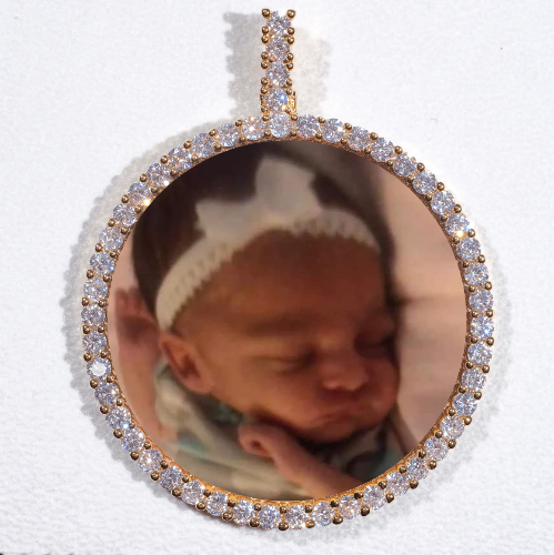 LARGE 3D CIRCLE CUSTOM PICTURE PENDANT