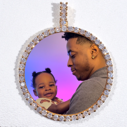 LARGE 3D CIRCLE CUSTOM PICTURE PENDANT