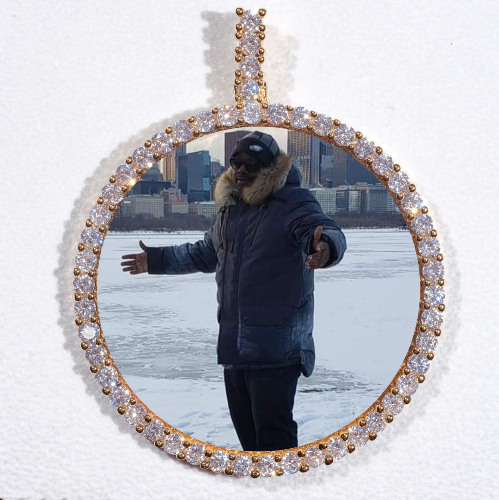 LARGE 3D CIRCLE CUSTOM PICTURE PENDANT