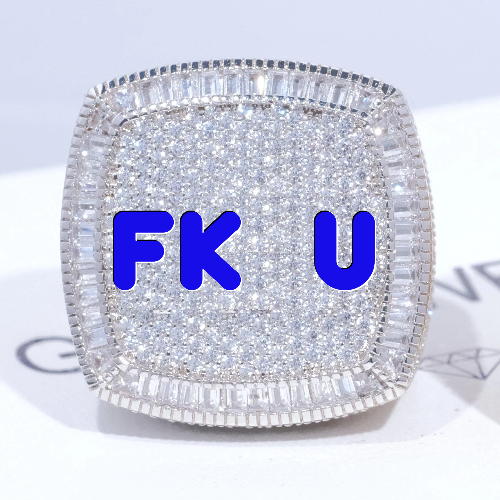 CUSTOM LETTER 3D ICED RING