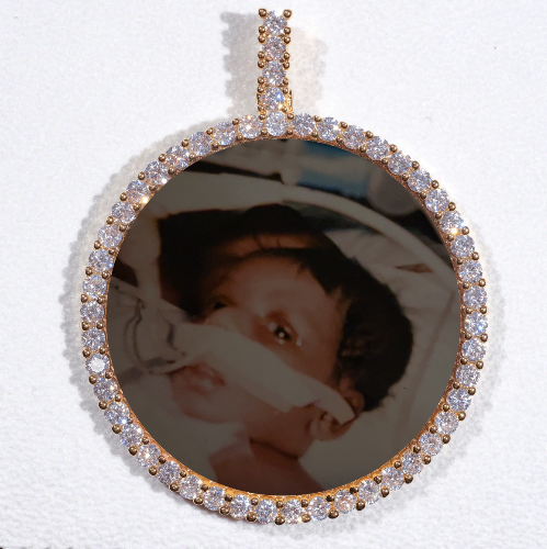 LARGE 3D CIRCLE CUSTOM PICTURE PENDANT