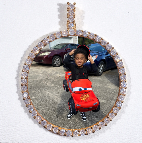 LARGE 3D CIRCLE CUSTOM PICTURE PENDANT