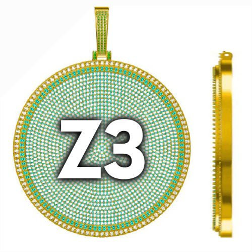 CUSTOM LETTER NECKLACE 3D BIG DISC