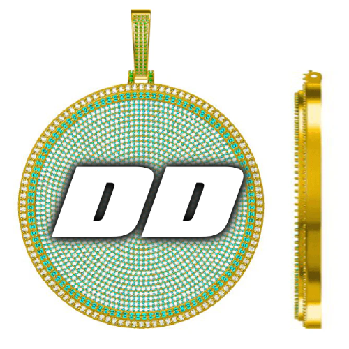 CUSTOM LETTER NECKLACE 3D BIG DISC