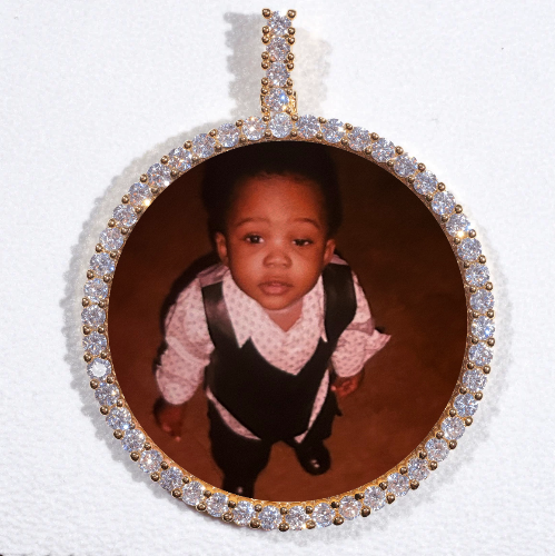 LARGE 3D CIRCLE CUSTOM PICTURE PENDANT