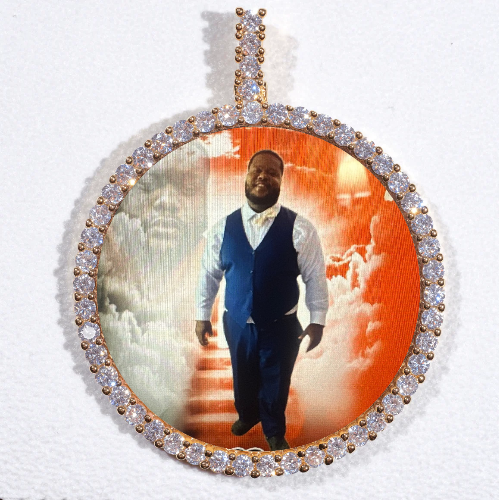 LARGE 3D CIRCLE CUSTOM PICTURE PENDANT