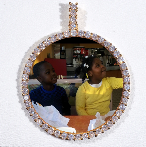 LARGE 3D CIRCLE CUSTOM PICTURE PENDANT