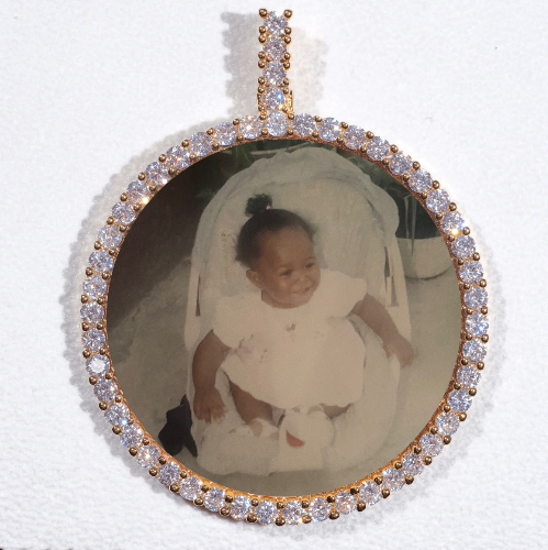 LARGE 3D CIRCLE CUSTOM PICTURE PENDANT