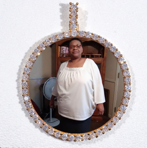 LARGE 3D CIRCLE CUSTOM PICTURE PENDANT