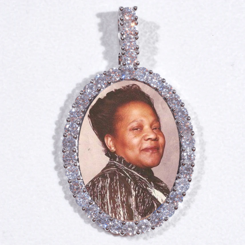 Large 3D Oval Custom Picture Pendant