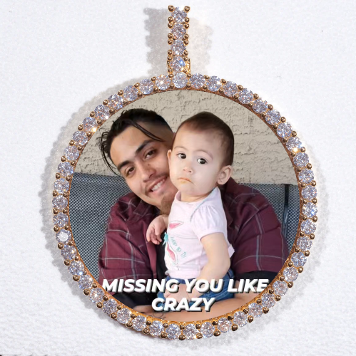 LARGE 3D CIRCLE CUSTOM PICTURE PENDANT