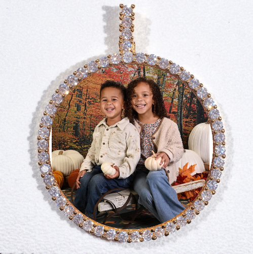 LARGE 3D CIRCLE CUSTOM PICTURE PENDANT