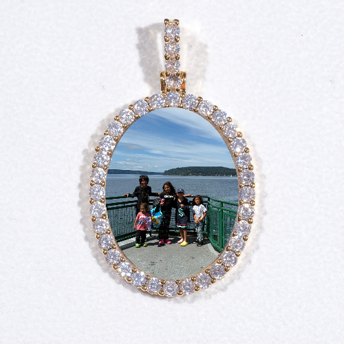 3D Oval Custom Picture Pendant