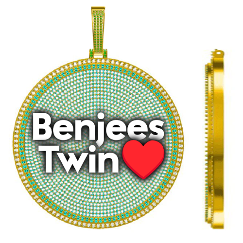 CUSTOM LETTER NECKLACE 3D BIG DISC