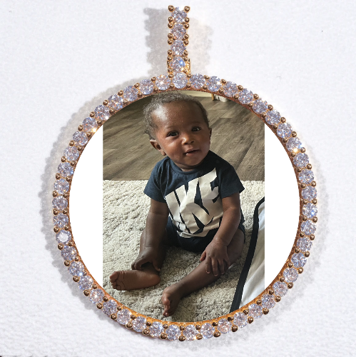 LARGE 3D CIRCLE CUSTOM PICTURE PENDANT
