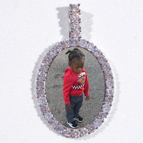 Large 3D Oval Custom Picture Pendant