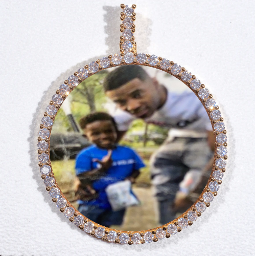 LARGE 3D CIRCLE CUSTOM PICTURE PENDANT