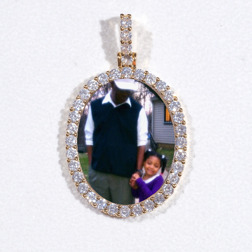 3D Oval Custom Picture Pendant