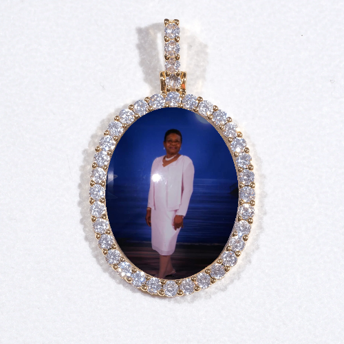 3D Oval Custom Picture Pendant