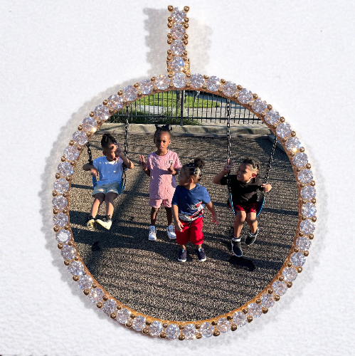 LARGE 3D CIRCLE CUSTOM PICTURE PENDANT