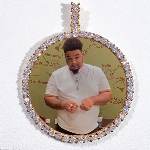 LARGE 3D CIRCLE CUSTOM PICTURE PENDANT