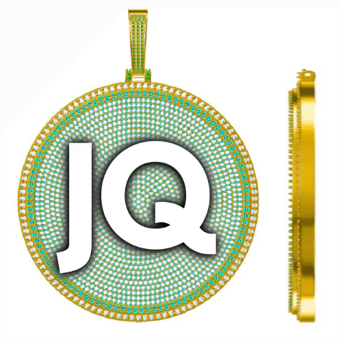 CUSTOM LETTER NECKLACE 3D BIG DISC