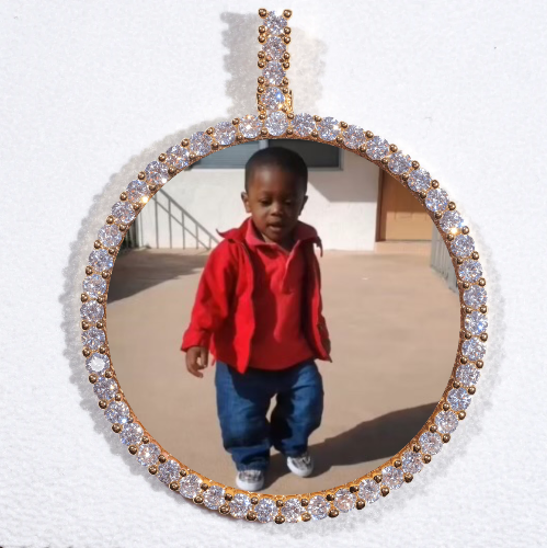 LARGE 3D CIRCLE CUSTOM PICTURE PENDANT