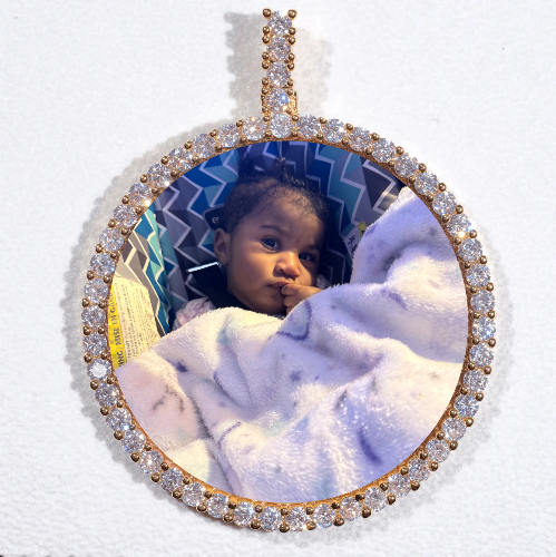 LARGE 3D CIRCLE CUSTOM PICTURE PENDANT