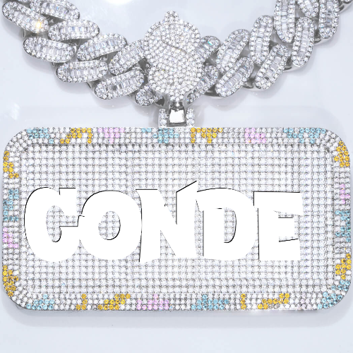 CUSTOM LETTER NECKLACE 3D COLORFUL SQUARE