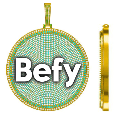CUSTOM LETTER NECKLACE 3D BIG DISC