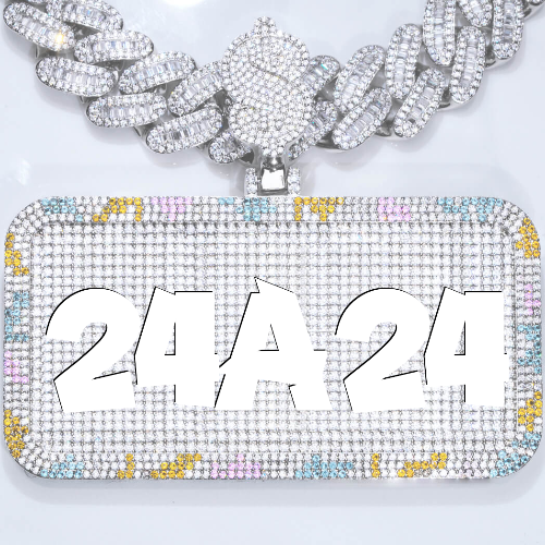 CUSTOM LETTER NECKLACE 3D COLORFUL SQUARE