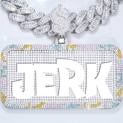 CUSTOM LETTER NECKLACE 3D COLORFUL SQUARE