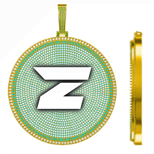 CUSTOM LETTER NECKLACE 3D BIG DISC