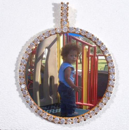 LARGE 3D CIRCLE CUSTOM PICTURE PENDANT