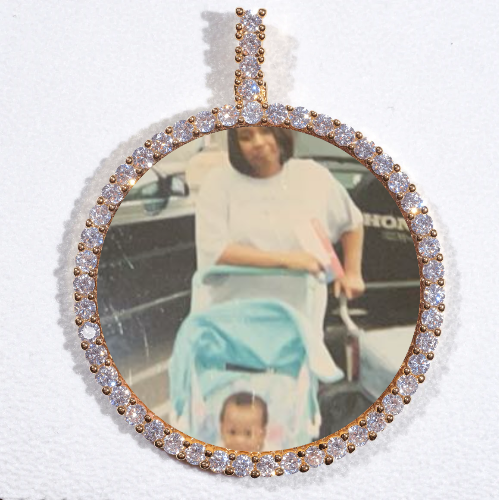 LARGE 3D CIRCLE CUSTOM PICTURE PENDANT