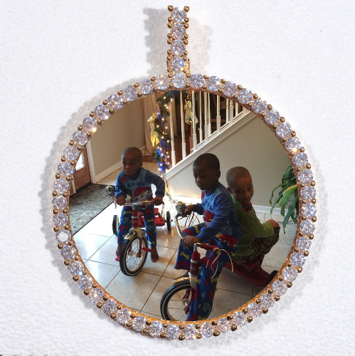 LARGE 3D CIRCLE CUSTOM PICTURE PENDANT