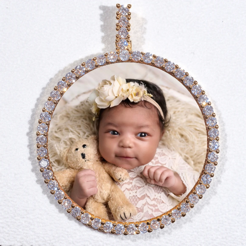LARGE 3D CIRCLE CUSTOM PICTURE PENDANT