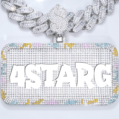CUSTOM LETTER NECKLACE 3D COLORFUL SQUARE