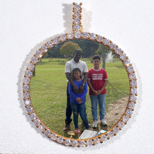 LARGE 3D CIRCLE CUSTOM PICTURE PENDANT