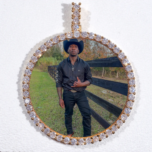 LARGE 3D CIRCLE CUSTOM PICTURE PENDANT