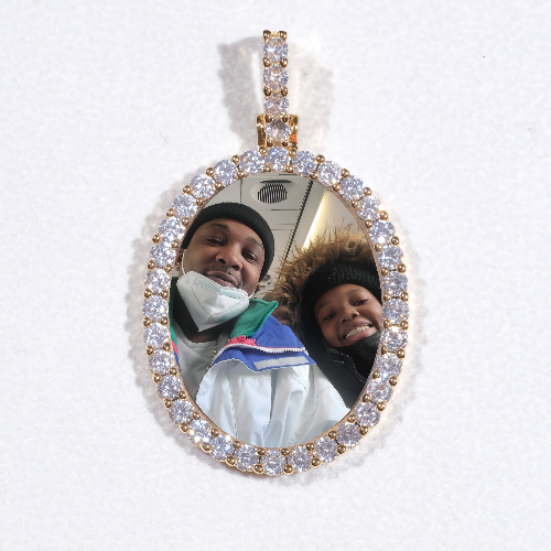 3D Oval Custom Picture Pendant
