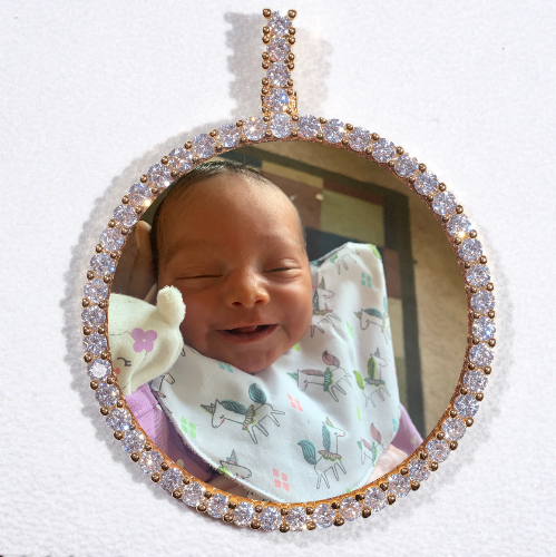 LARGE 3D CIRCLE CUSTOM PICTURE PENDANT