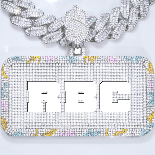 CUSTOM LETTER NECKLACE 3D COLORFUL SQUARE