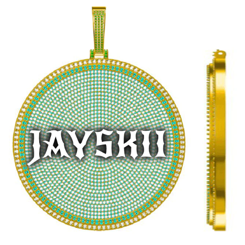 CUSTOM LETTER NECKLACE 3D BIG DISC